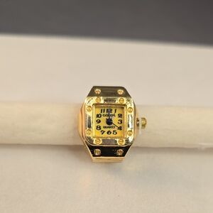 Gold Filled Quartz Watch Ring Adjustable 6-8